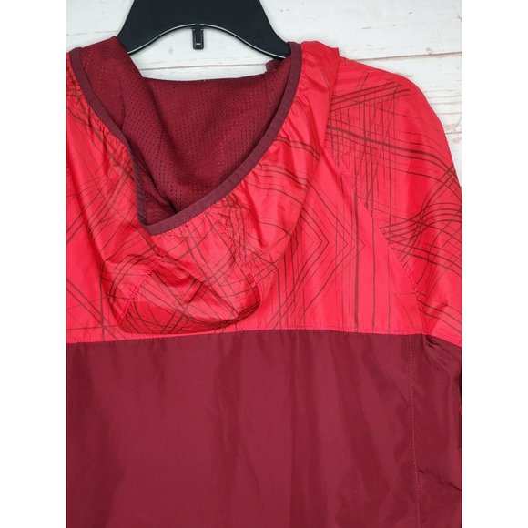 Rare Russell Red Burgundy Full Zip Hooded Small (34-36) Windbreaker Jacket - Picture 8 of 11